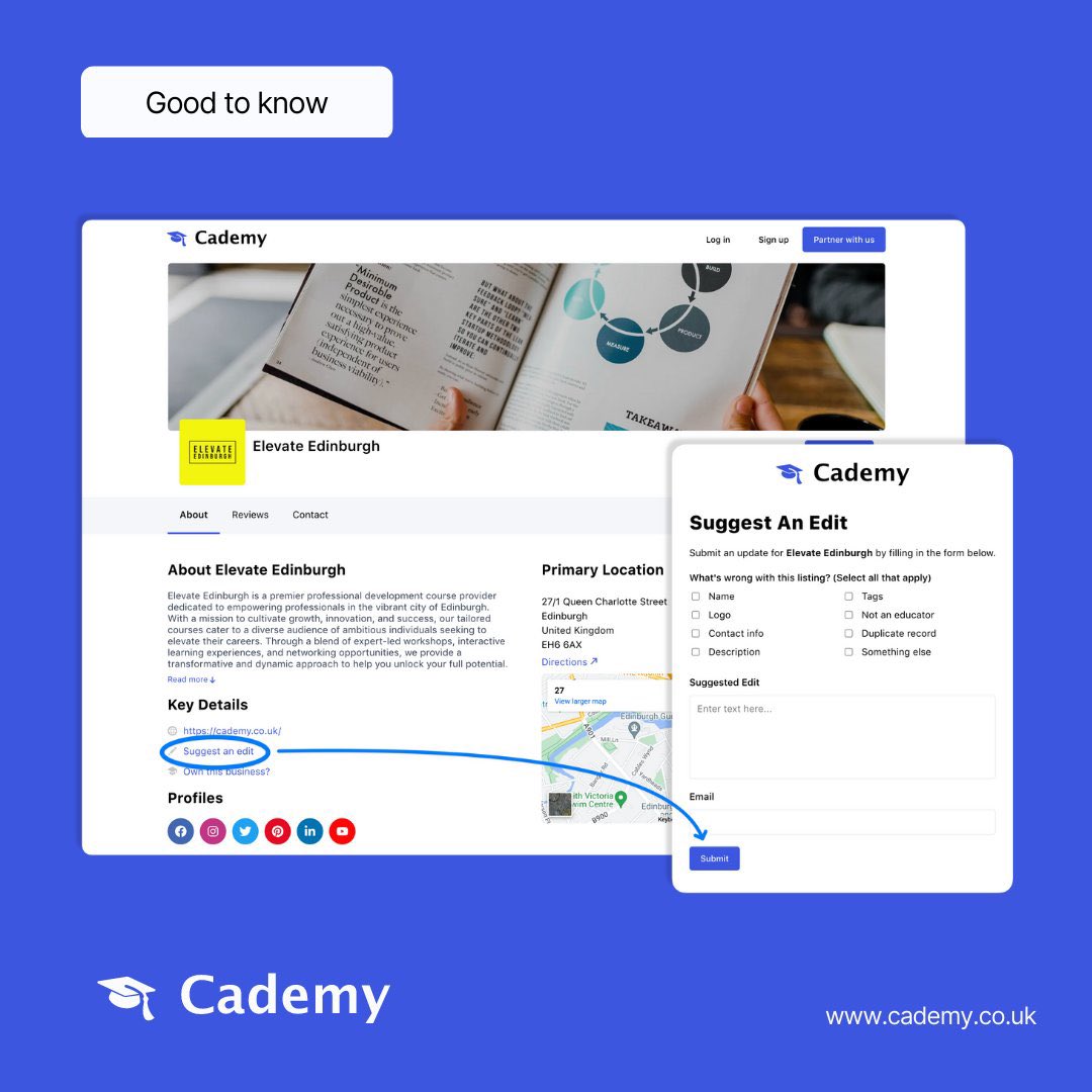 cademy__'s tweet photo. π Good to know: On Cademy you can suggest an edit for someoneβs profile!
Help us improve Cademy profiles by submitting your edit suggestions, supporting a more accurate and engaging platform for all π
#GoodToKnow #CademyFeature #LearnSomethingNew #DidYouKnowThat https://t.co/BZFF5lqFPX