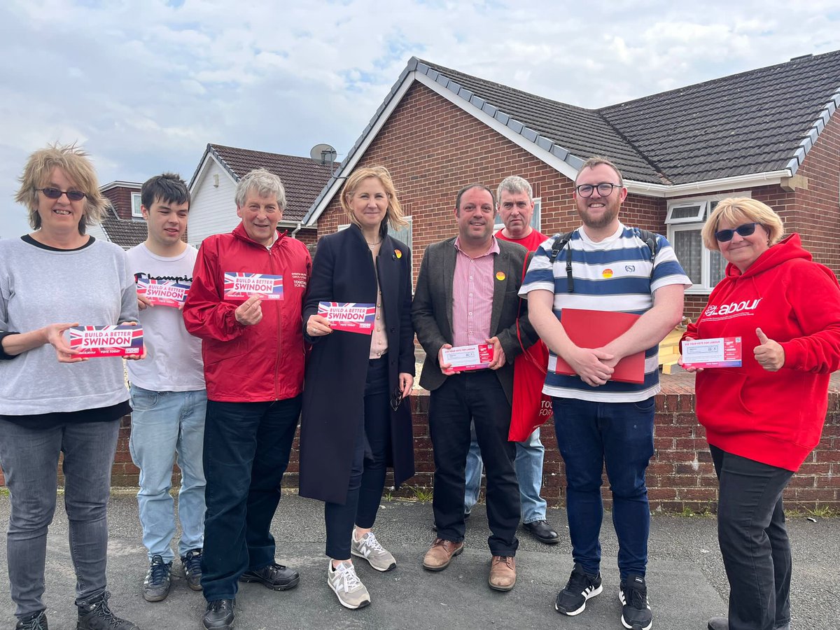 Great to be with team #CardiffNorth 🌹 in Swindon today helping get the vote out! So many people here switching to Labour! #LocalElection2023
