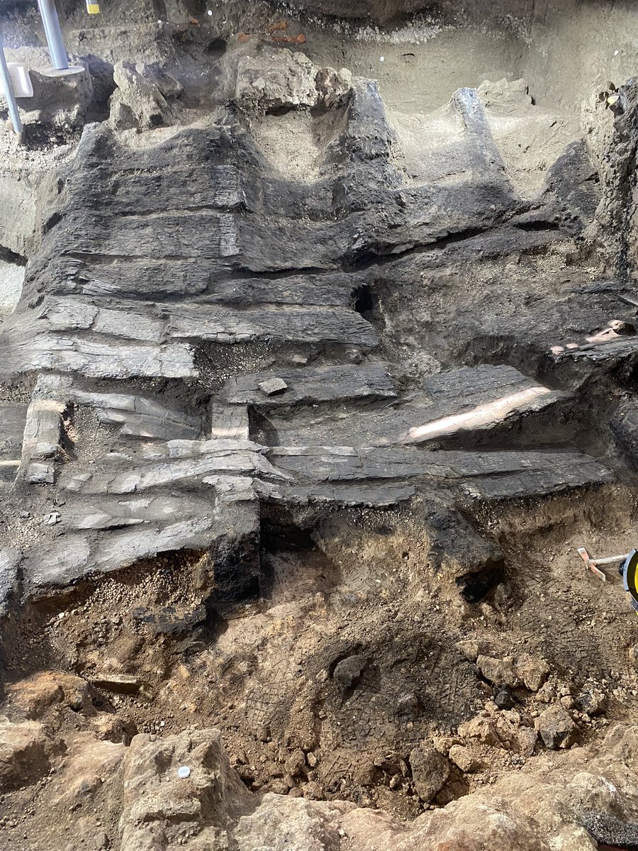 GZuchtriegel's tweet image. A wooden floor level collapsed during the eruption of Mt #Vesuvius 79 AD in a villa near ancient #pompeii