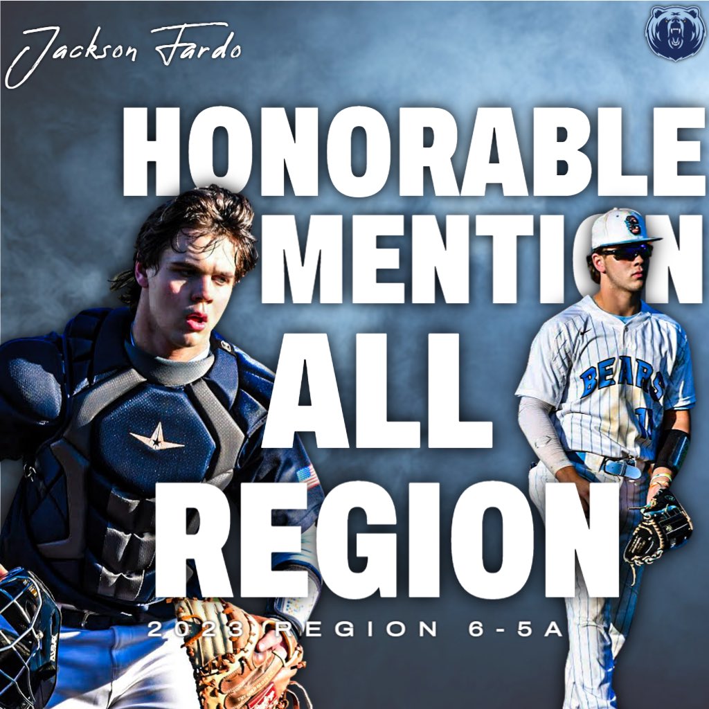 Congratulations to Garrett Moody and Jackson Fardo being named Honorable Mentions for Region6-5A #GoBears