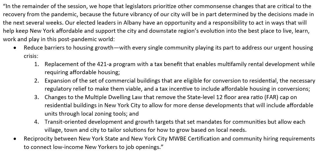 NNYPlan's tweet photo. Read the full statement from Co-Chairs @DanDoctoroff &amp; @RichardBuery on the New York State Budget for the 2024 fiscal year. https://t.co/KhcyfwVmxD