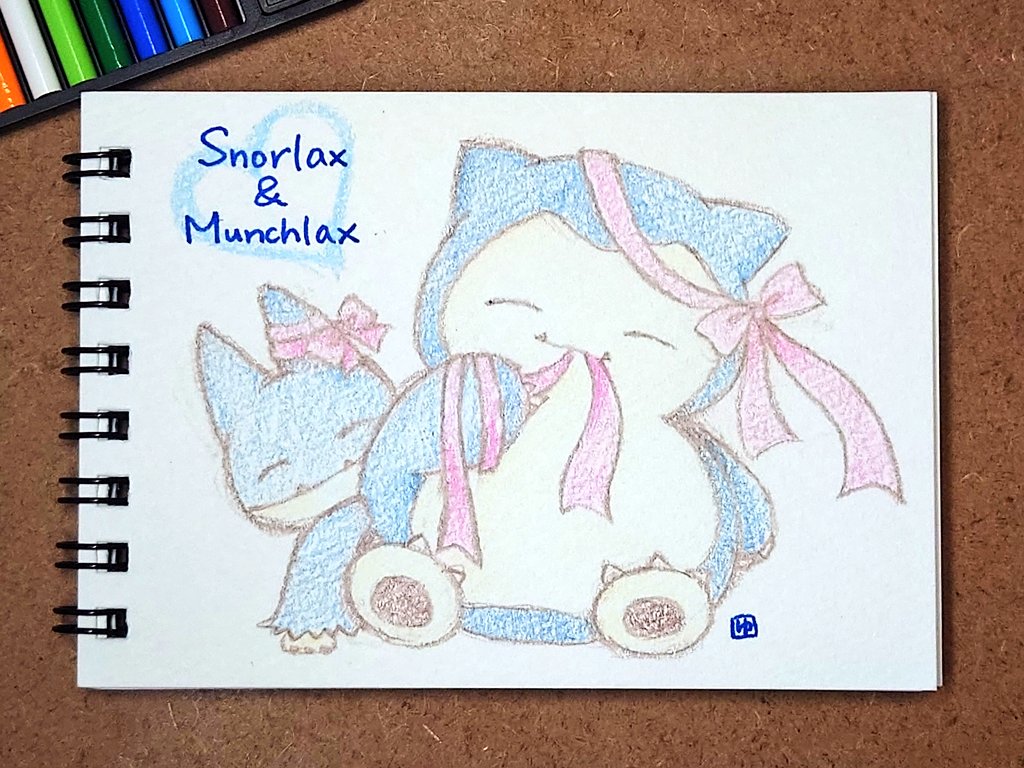 リボン🎀カビゴン&amp;ゴンベ
#カビゴンの日
#ゴンベの日