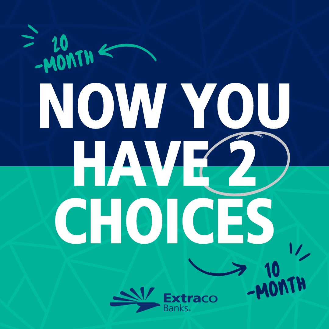 ExtracoBanks's tweet image. NEW AND APPROVED CD RATES! 

Offering two low-risk ways to grow your money. Save smarter, not harder.

Learn more about our 10 &amp;amp; 20-Month CD: extbnks.co/lowrisk

#ExtracoBanks #10MonthCD #20MonthCD