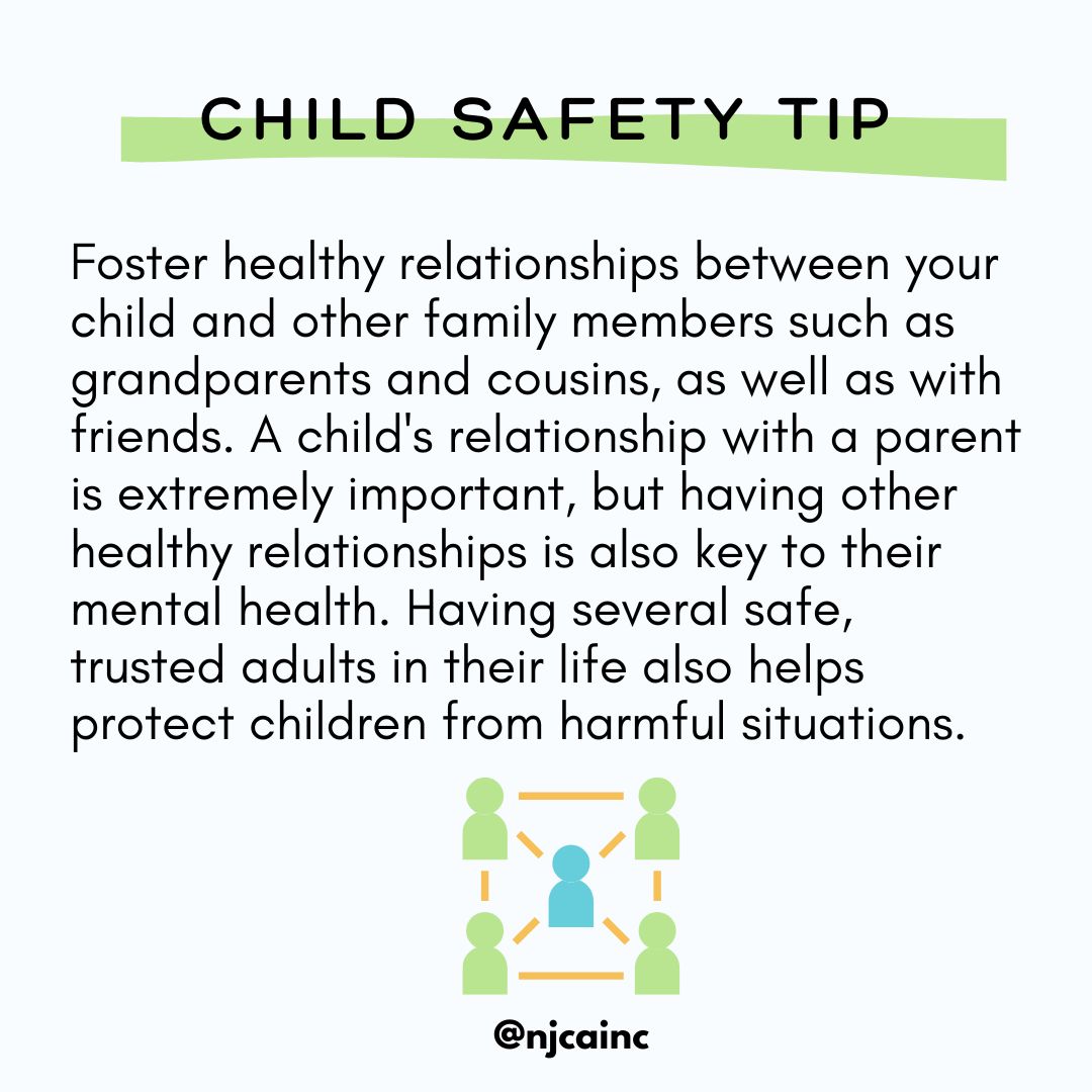 njcainc's tweet photo. It's Mental Health Awareness Month, and we are drawing attention to ways that  caregivers can promote mental health in children. Tip #1: healthy relationships with other people besides parents are  crucial to a child's mental health!

#MentalHealthAwarenessMonth https://t.co/bWG3beYuj2