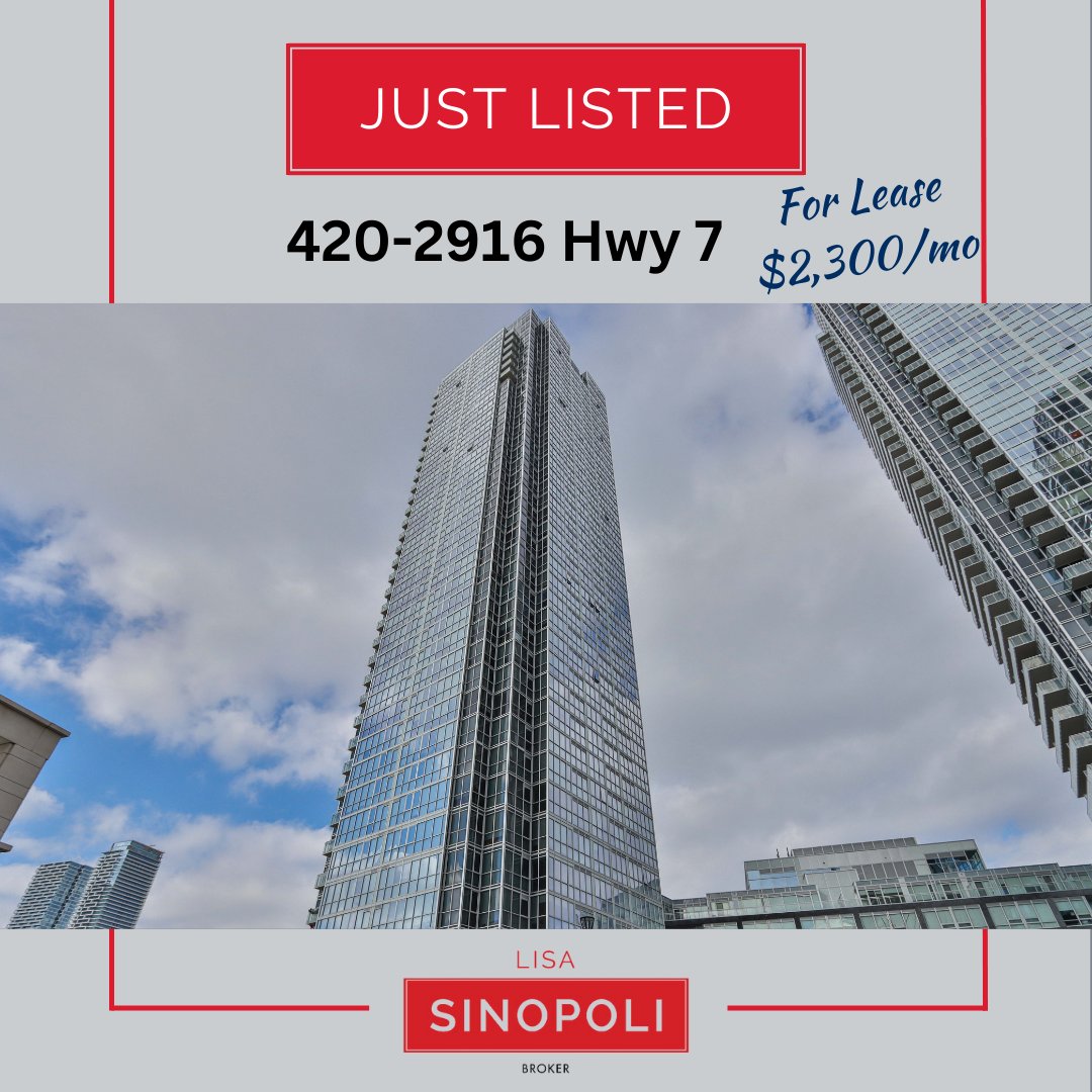 #FORLEASE! 420-2916 Highway 7
1 Bedroom, 1.5 Bath, 618 Sf, $2,300/month
Modern kitchen, spacious living area, and stunning views. Across the street from Vaughan Terminal.  Learn more here: myre.io/08NiqXfNtAQp

#rentalproperty #Vaughan #condolife #apartmentliving