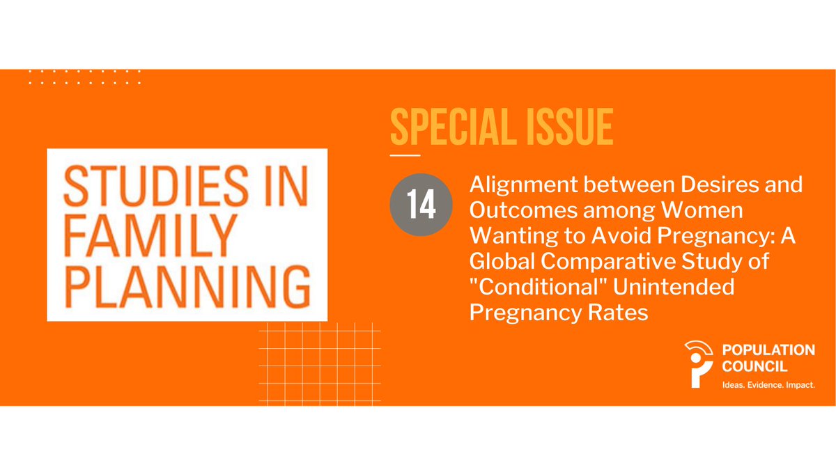 Each year more than 1 in 10 women worldwide who want to avoid pregnancy experience an unintended one. <a href="/jonathanbearak/">Jonathan Marc Bearak</a> <a href="/LeontineAlkema/">Leontine Alkema</a> et al introduce a new indicator to better capture women’s ability to avoid unintended pregnancy. #SFPjournal #specialissue
onlinelibrary.wiley.com/doi/10.1111/si…