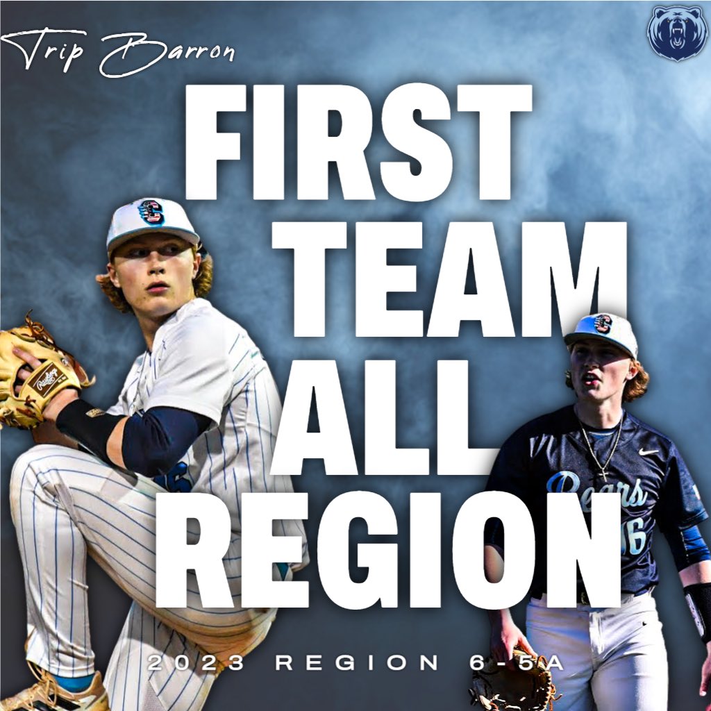 Bears_CHS's tweet photo. Congratulations to Trip Barron, Will Rempfer and Elliott Kuykendall being named First Team All Region for Region 6-5A #GoBears https://t.co/qfNXGVbNU3