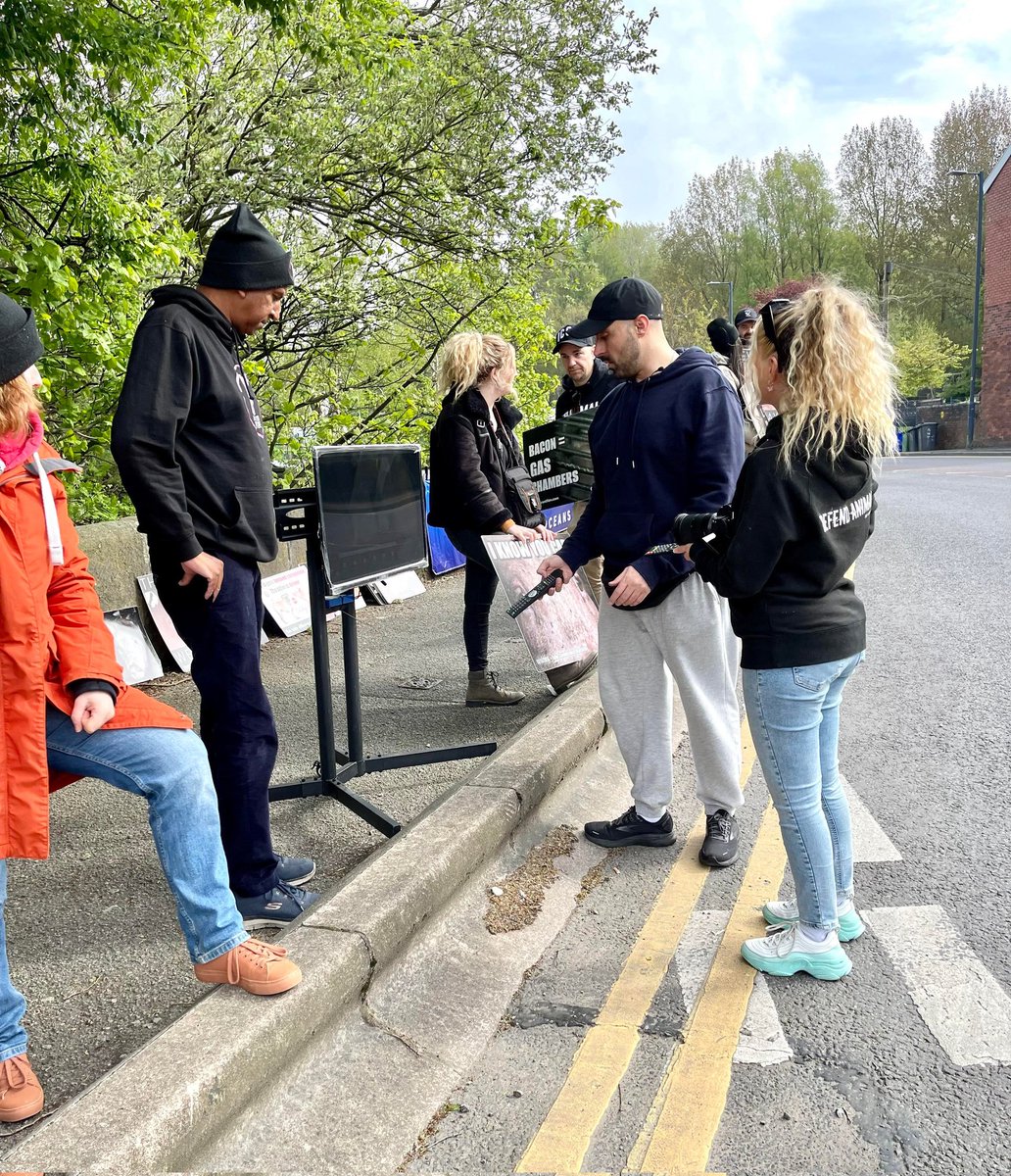 pbtmanc's tweet photo. Thanks to everyone at the @Mancpigsave #vigil today where @JoeyCarbstrong played the footage of #pigs fighting for their lives in the #gaschamber at Pilgrims Pride #slaughterhouse that was published by @guardiannews this week.
This proves that #humaneslaughter is a myth
#vegan https://t.co/wVjnUSFUpP