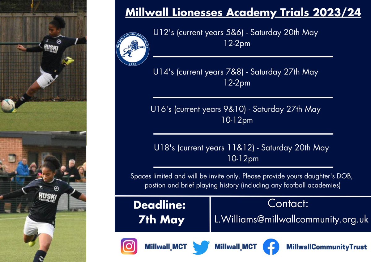 U14Lionesses's tweet photo. …can you lead the pride???
 
#JPL #U14 Champions 2022/23…after a successful season, we have a title to defend! 

#GirlsFootball #Trials https://t.co/BKWuh3QnUd