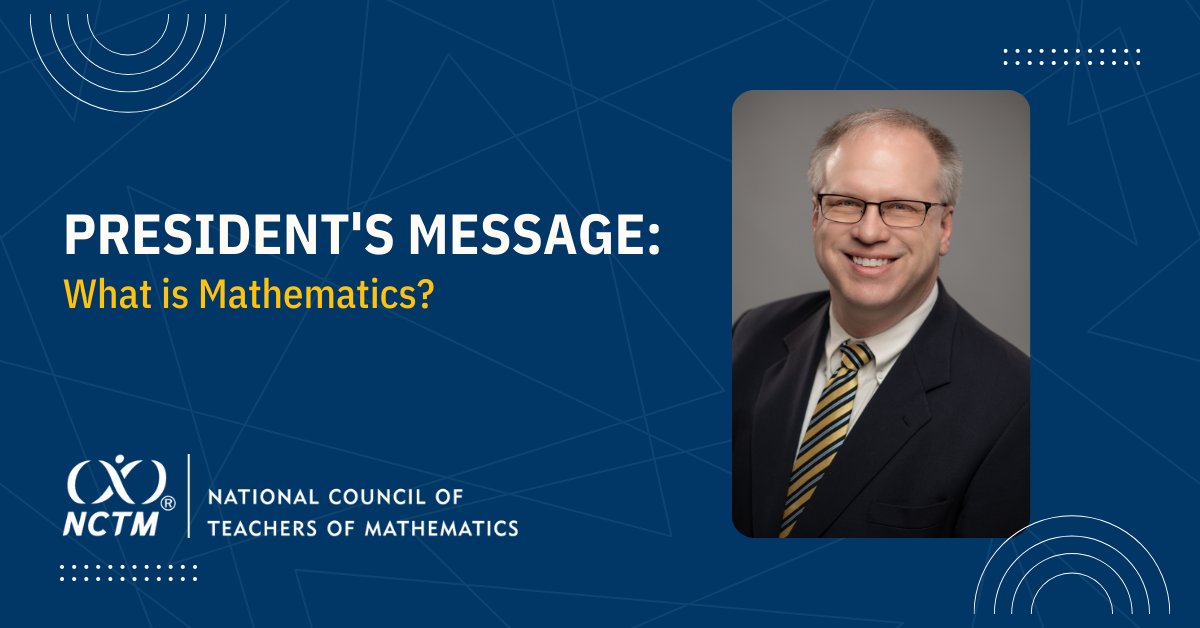 NCTM's tweet photo. "Mathematics is more than answer getting, and in fact, technology can now do much of the calculating that many of us did years ago. Instead, mathematics must be about reasoning, sense making, &amp; problem solving."

May's message from NCTM President @kdykema: https://t.co/BepeSf9uJh https://t.co/rJ1W4aENay