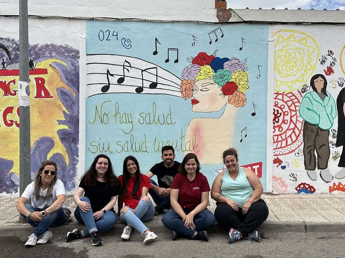 JSAnoverdeTajo's tweet photo. Certamen de Arte mural 2023 en el que participamos el sábado con nuestra obra “No hay salud, sin Salud mental” junto a varios grupos de añoveranos y añoveranas. #SemanaCultural https://t.co/GP4bMsZXcz