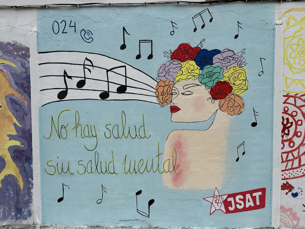 JSAnoverdeTajo's tweet photo. Certamen de Arte mural 2023 en el que participamos el sábado con nuestra obra “No hay salud, sin Salud mental” junto a varios grupos de añoveranos y añoveranas. #SemanaCultural https://t.co/GP4bMsZXcz