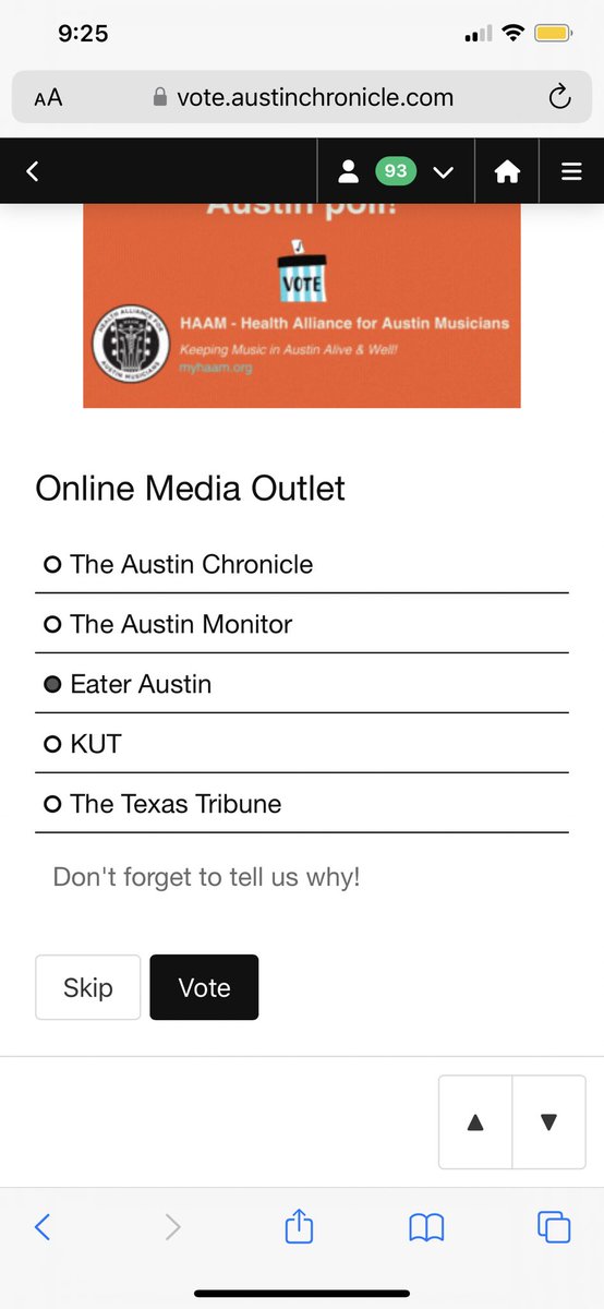 nadiachaudhury's tweet image. :) this is always cool and thanks to everyone who nominated me in @AustinChronicle’s best of thing (this is also @EaterAustin’s first time in the online publication category!!!) vote.austinchronicle.com