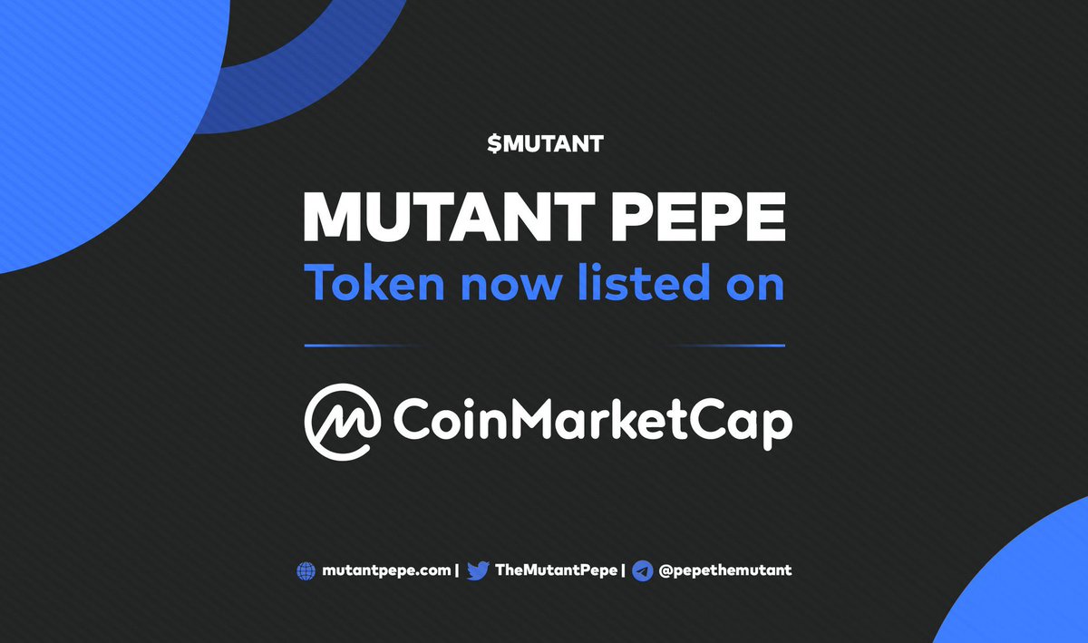 CMC listing for $MUTANT Another big news after $pepa partnership. This is always the first big step for any project in #Crypto but within a week the team has done many big things. Will say again. Buy, hold and enjoy the $doge rewards. Passive income .This #memecoin will be big.