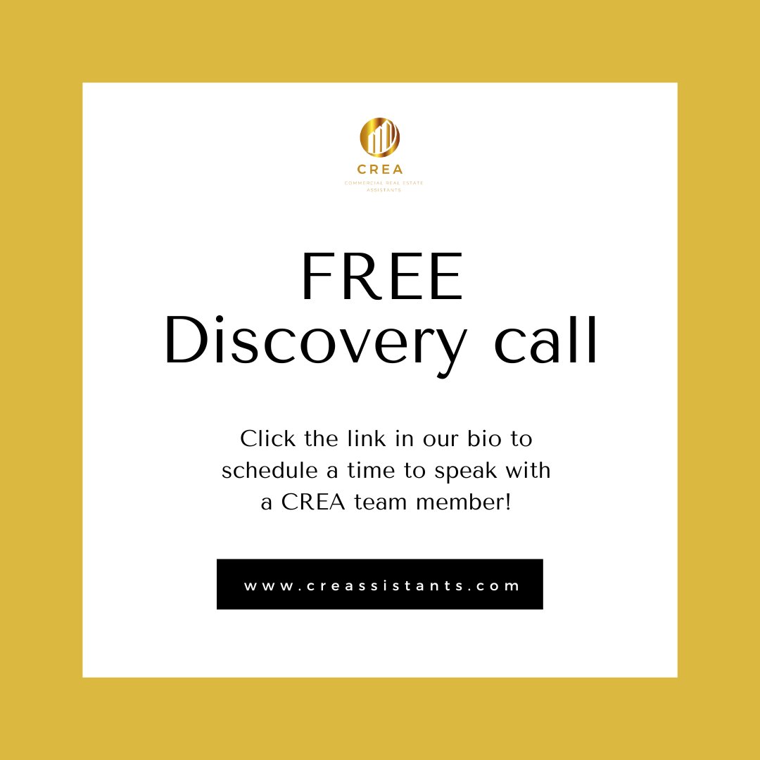Schedule a free discovery call with us today and find out how our virtual assistants can help take your commercial real estate business to the next level.

Text “VA” to (623) 323-6949 

#CREA #commercialretail #retailindustry #retailrealestate #shoppingcenter #retailproperties