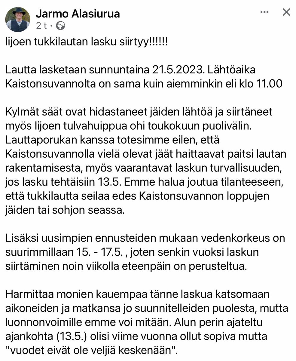 HannuKaisto's tweet image. Iijoen tukkilautan lasku 21.5.2023.
Kahvia ja virvokkeita myydään siltakahvilassa, riippusillan vieressä. 
Tervetuloa!

#Iijoki #tukkilautta #riippusilta #jakkukylä #iinkunta