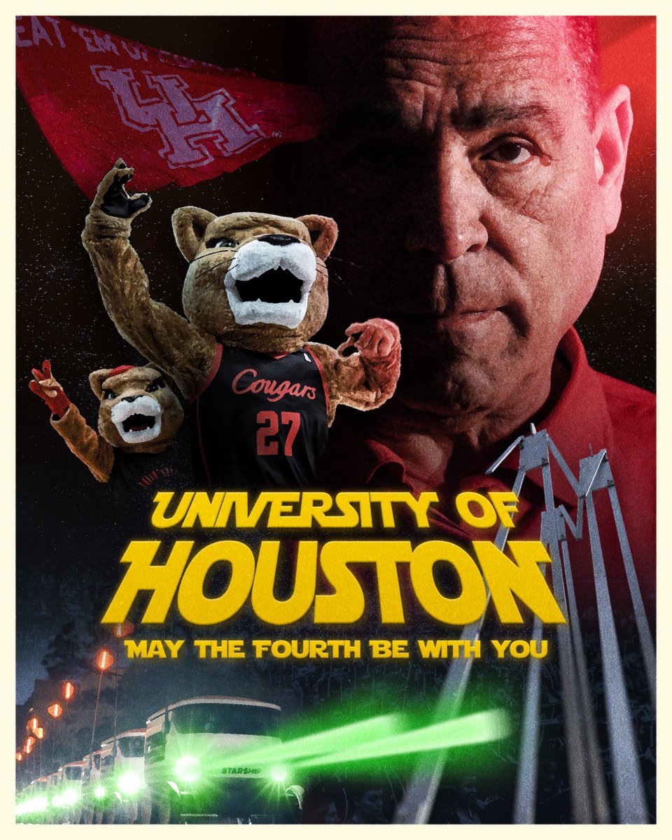 UHouston's tweet photo. Whether it's your first year facing college finals or you're preparing to cross the stage at your graduation ceremony... May the fourth be with you — always. 🌌💫❤️ #StarWarsDay https://t.co/7m0FY1mn2b