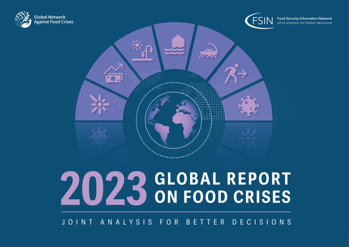 Disturbing findings in the Global Report on #FoodCrises 2023. Over a quarter of a billion people are facing acute hunger due to conflict, #climatechange, & economic shocks. Urgent action is needed. fightfoodcrises.net/events/grfc-20… #GRFC2023 @fightfoodcrises