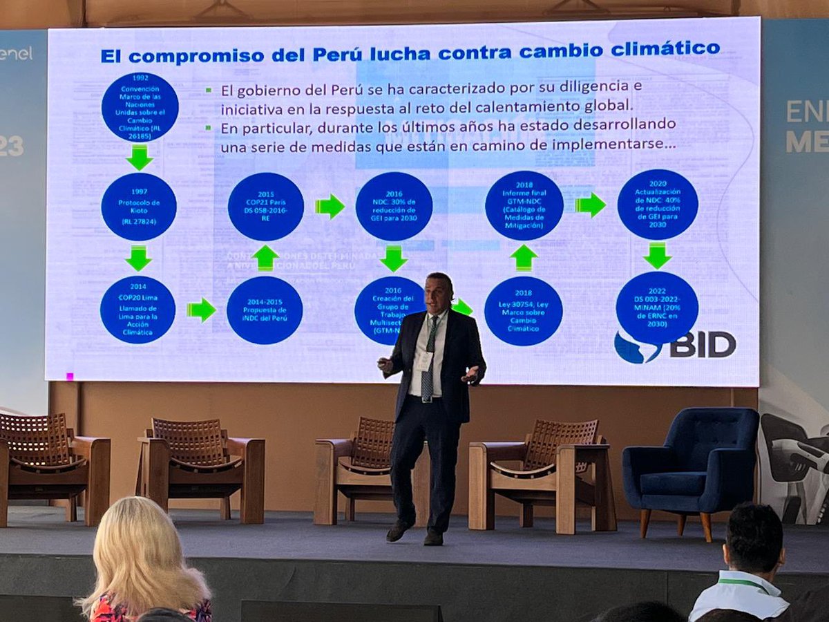 Compartimos en <a href="/EnelPeru/">Enel Peru</a> #meetup2023 nuestra visión sobre la Transición Energética en Peru 🇵🇪 . Iquitos será un referente global sobre transición hacia fuentes generación bajas en carbono y protección del #amazonas <a href="/el_BID/">Banco Interamericano de Desarrollo</a>