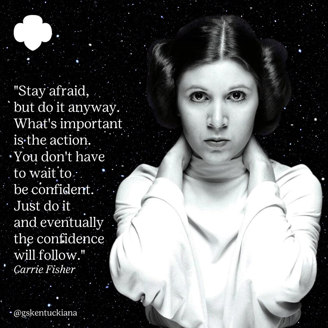 When she wasn’t leading secret missions or saving the galaxy, Girl Scout alum, Carrie Fisher, was a writer and producer, an advocate for mental health and drug abuse awareness, and a force for female empowerment.🖤✨ Happy #StarWarsDay! #MayThe4thBeWithYou