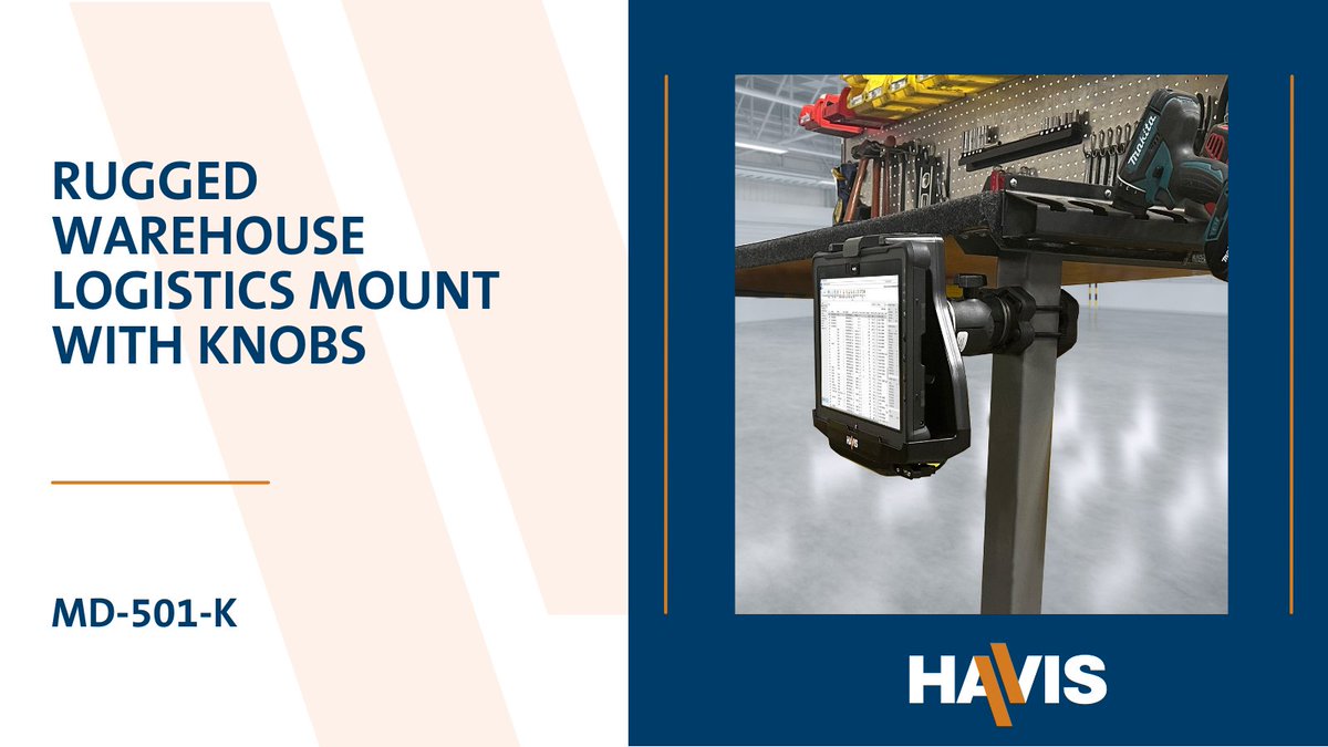 Ready to upgrade your workstation setup? Havis's Rugged Warehouse Logistics Mount with Knobs (MD-501-K) is the solution for you!   

#HavisEquipped #HavisRugged #WarehouseLogistics #WorkstationSetup #ProductivityBoost #RuggedMount #EquipmentSecurity #CustomizablePositioning