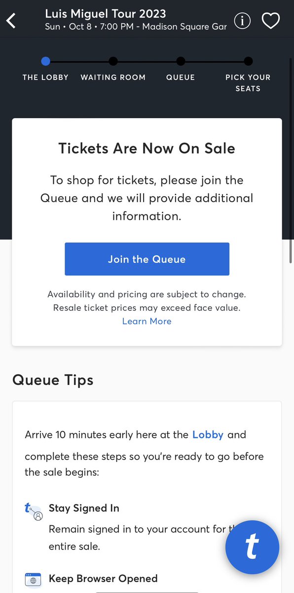 HeyleenWilliams's tweet photo. @Ticketmaster I can’t even join the queue. What do I do? #ticketmaster #LuisMiguelTour2023 https://t.co/CBOKJ72apo