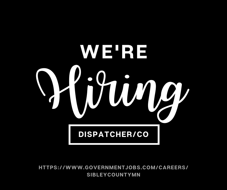 CountySibley's tweet photo. Sibley County is hiring a 911 Dispatcher/Correctional Officer.
Hours of work are expected to be afternoons/evenings 12 pm to 12 am or  overnights 6 pm to 6 am.
Upon hire applicants would qualify for an additional $1 per hour quarterly bonus.
Apply here:
https://t.co/1Z178hLcJd https://t.co/G04ujYzCRO