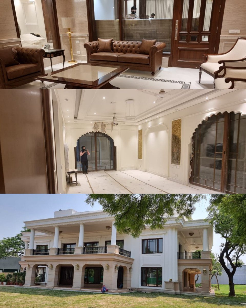 Being_Humor's tweet photo. No, this is not US President residence White House, it’s Aam Aadmi Kejriwal’s house renovated at 45 Crore, Tiles imported from Vietnam, Electric fixtures 1.5 Crores, Curtains 12 Lakhs, 10 Bungalows demolished to make his house 12000 Sqft. 

Aisa Aam Aadmi bhagwan sabko banaye 🙏🏻 https://t.co/pFw4UsWoBA