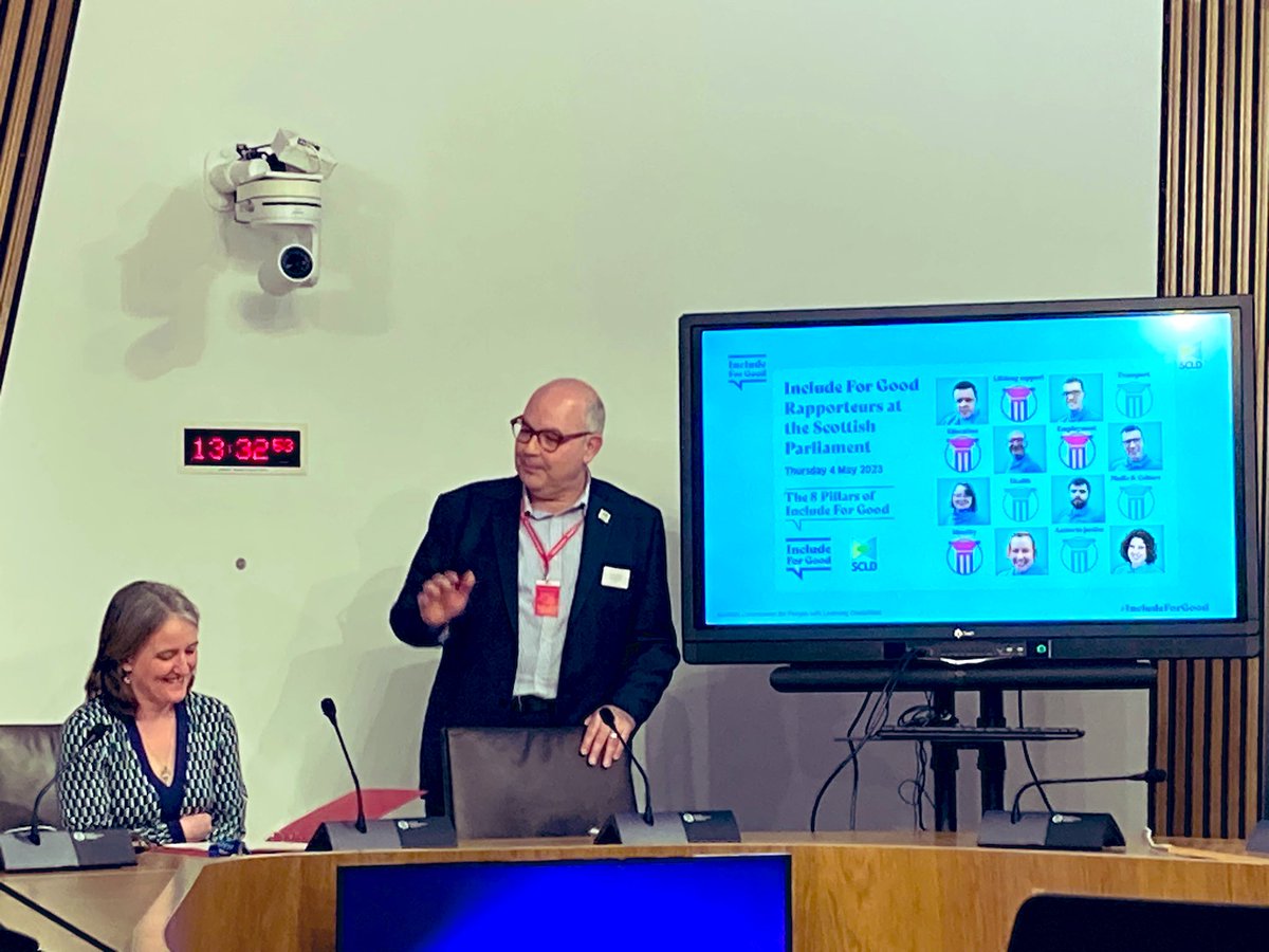 IanDuddyUK's tweet photo. Great to attend @SCLDNews event today at the Scottish Parliament and meet the Include for Good Rapporteurs. A chance to hear their views on the priorities for people with learning disabilities in Scotland 🏴.
#humanrights #includeforgood #leadtochange https://t.co/wi6VAJtm6u