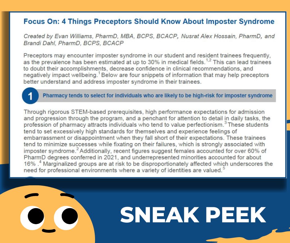 Take a sneak peek 👀 at the Spring Newsletter's focus on Imposter Syndrome, written by EDTR PRN members Evan Williams and Brandi Dahl. Available now in members' inboxes! ✉️