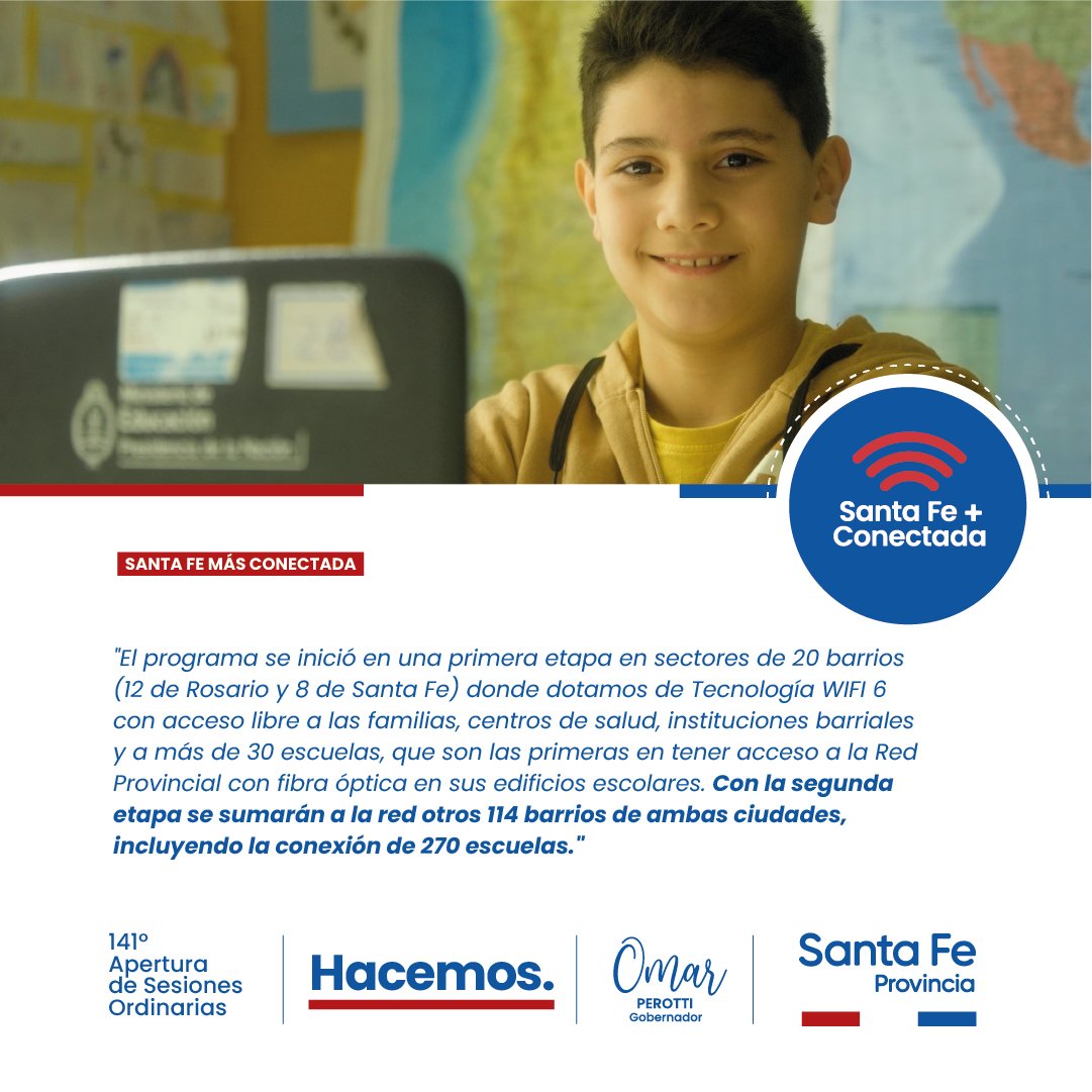STGSantaFe's tweet photo. 💬“Estamos invirtiendo más de 124 millones de dólares para unir a los 365 pueblos y ciudades, conectar en red a todo el sector público provincial, a las escuelas, los centros de salud, los juzgados, las comisarías, los municipios y a las comunas”. https://t.co/OdV5P7XRqA