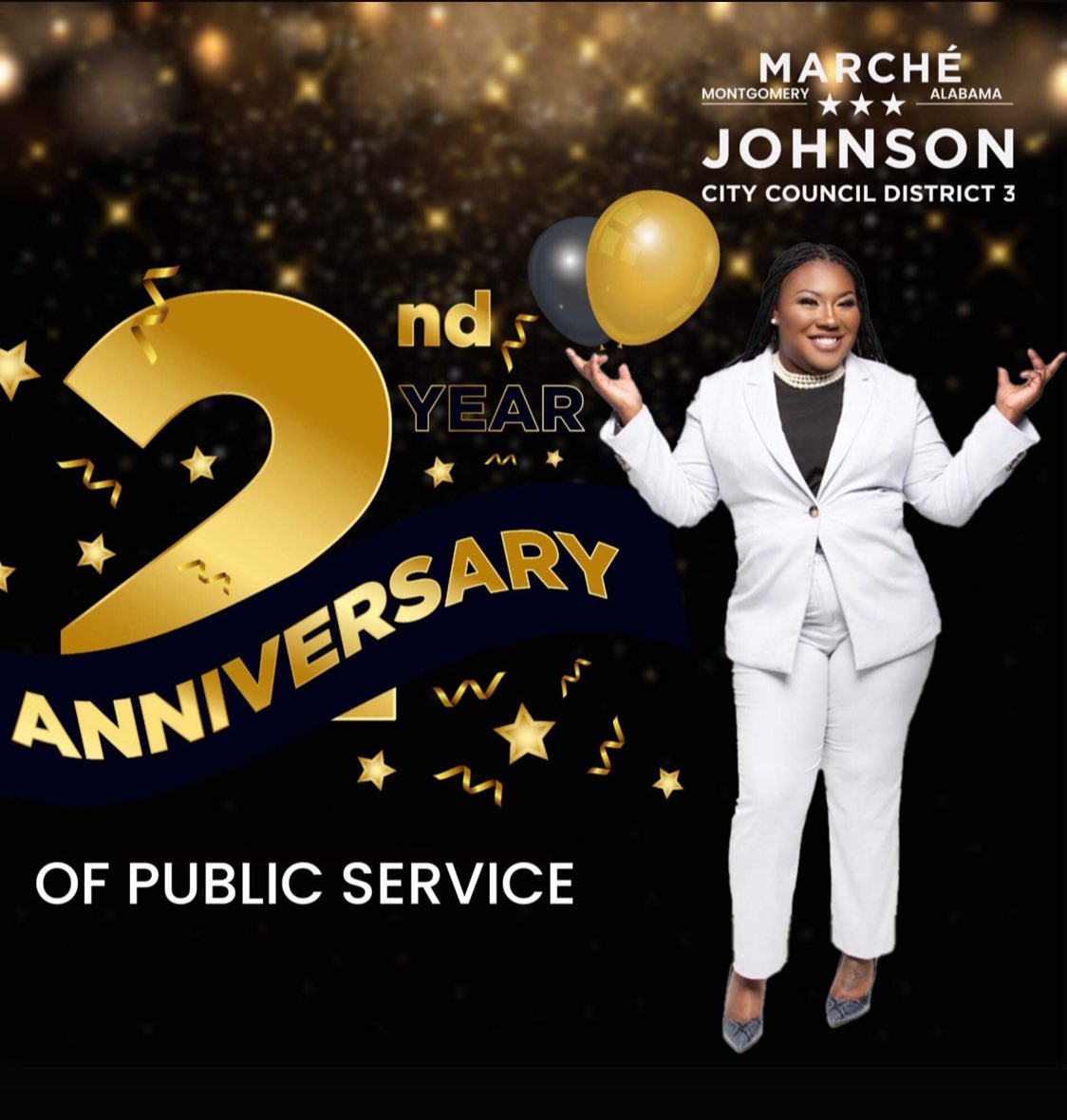 Exactly two years ago today, I was sworn into public office as a voice for District 3 and it hasn’t waivered! I am getting goosebumps just thinking about all the work we have accomplished and will continue to accomplish! #doitforthedistrict #MarcheontheMove #marche2023