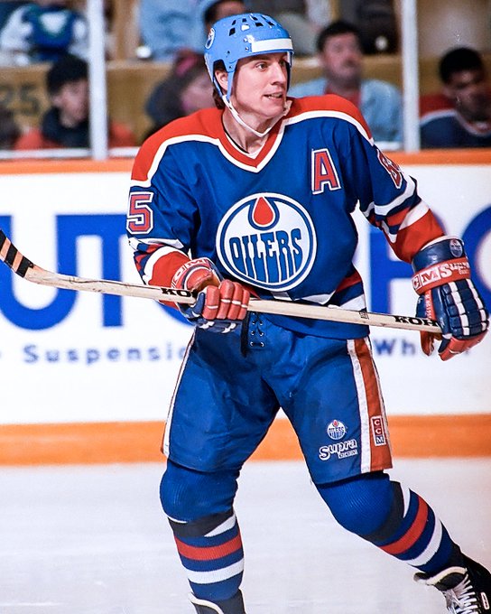Petr Klima is pictured playing for the Oilers
