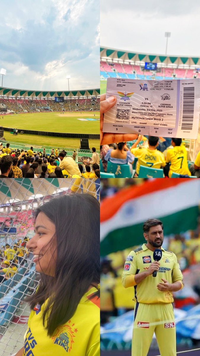 More than a decade of loving MS Dhoni ,I finally watched him play in the stadium & that was more than enough for my heartbeat to settle in. #CSKvsLSG #LSGvCSK #ekanacricketstadium #MSDhoni
