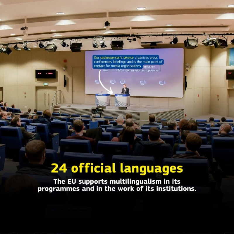 EU_Commission's tweet photo. 🗓️ Mark your calendars!  

Tomorrow is #EUOpenDay and we're opening our doors from 10 am to 6 pm. Come celebrate with us and get a taste of Europe! 🇪🇺  

Here are 5 interesting facts about our institution to whet your appetite ↓