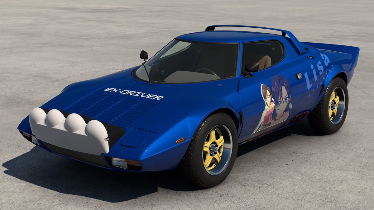 GPLUSRR's tweet photo. 自分でも作り始めた動機がよくわからんがエクスドライバーのデカールと痛車を作っていた。あのアニメ好きだからいいんだけど。

https://t.co/1bCBcxvcD8

#GT7  #exdriver https://t.co/MevS8OGNwg