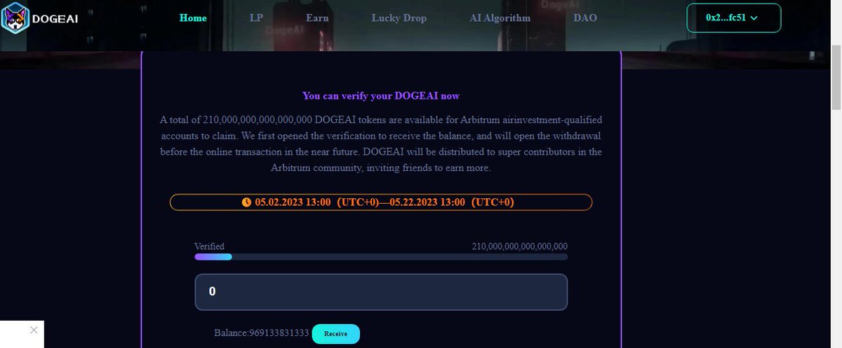 Aidoge users #arbitrum
Claim and wait
LFG
arbdogeai.org/index.html?add…