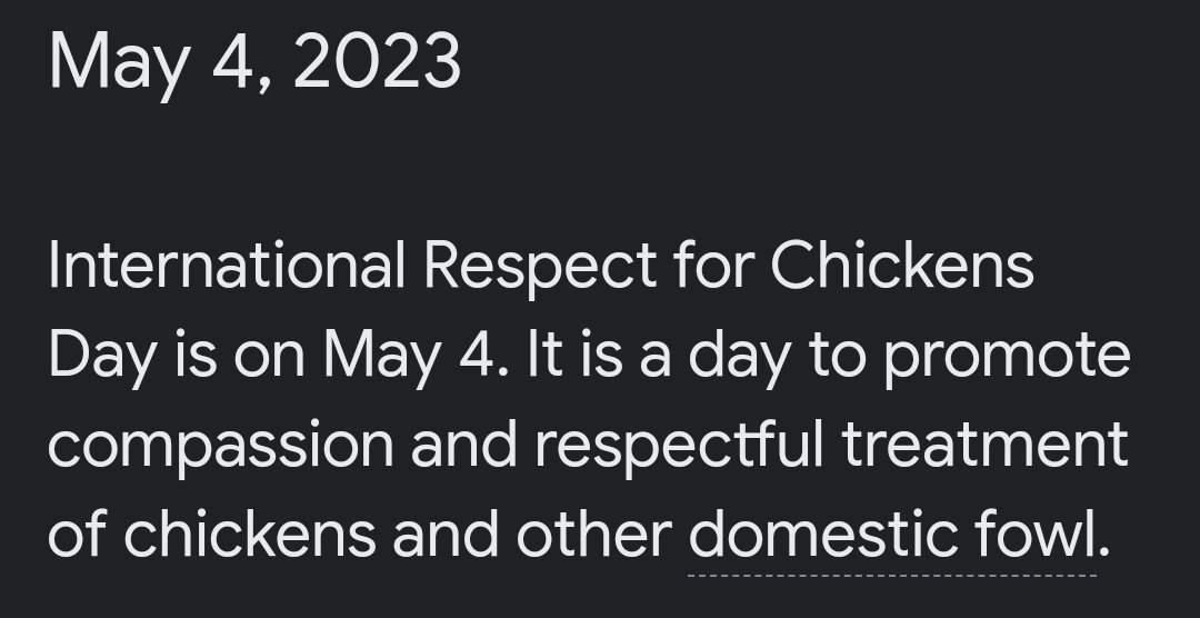 "Finally, a day I can truly get behind. No day of indecency unlike my constituents... I shall respect the fowl creatures with my tastebuds. Enjoy and savor every bite.
Today is chicken day."