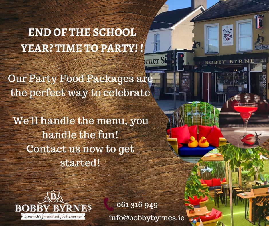 Calling all teachers! You've worked hard all year long, and now it's time to let loose and celebrate the end of the school year with us! 🎉 Call now and speak to a member of the team and arrange your get together with your colleagues 061 316949