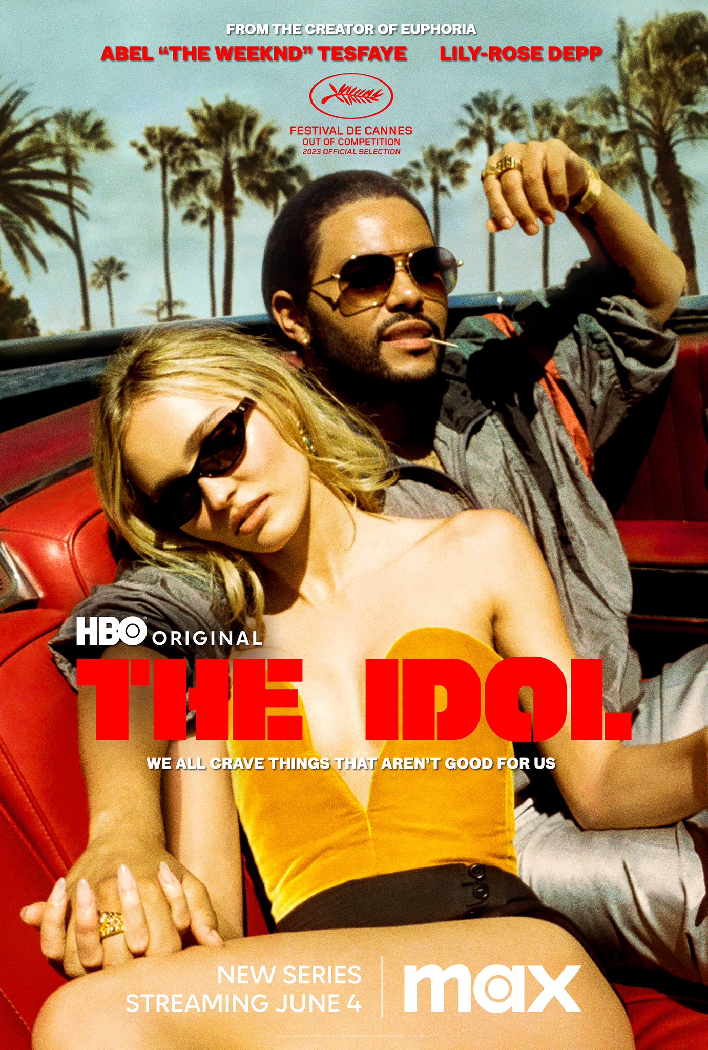 The Weeknd & Lily-Rose Depp in The Idol poster voor Streamz
