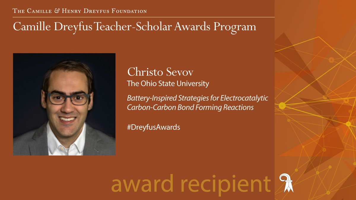 The Camille and Henry Dreyfus Foundation (@dreyfusfndn) on Twitter photo Congratulations to Dr. Christo Sevov, <a href="/OhioState/">Ohio State</a>, for being named a 2023 Camille Dreyfus Teacher-Scholar! <a href="/SevovLab/">Sevov Lab</a> <a href="/OSU_CBC/">Ohio State Chemistry and Biochemistry</a> #DreyfusAwards Congratulations to Dr. Christo Sevov, <a href="/OhioState/">Ohio State</a>, for being named a 2023 Camille Dreyfus Teacher-Scholar! <a href="/SevovLab/">Sevov Lab</a> <a href="/OSU_CBC/">Ohio State Chemistry and Biochemistry</a> #DreyfusAwards