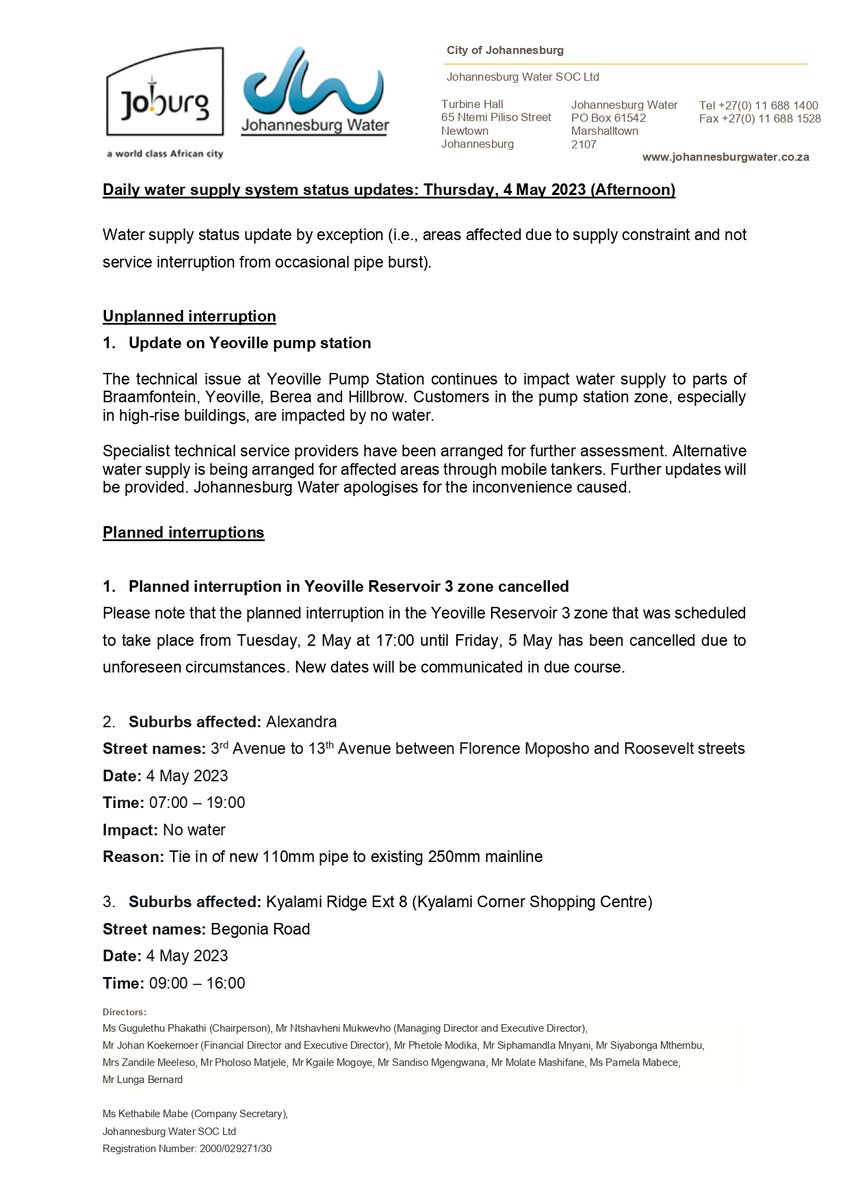 Johannesburg Water tweet media