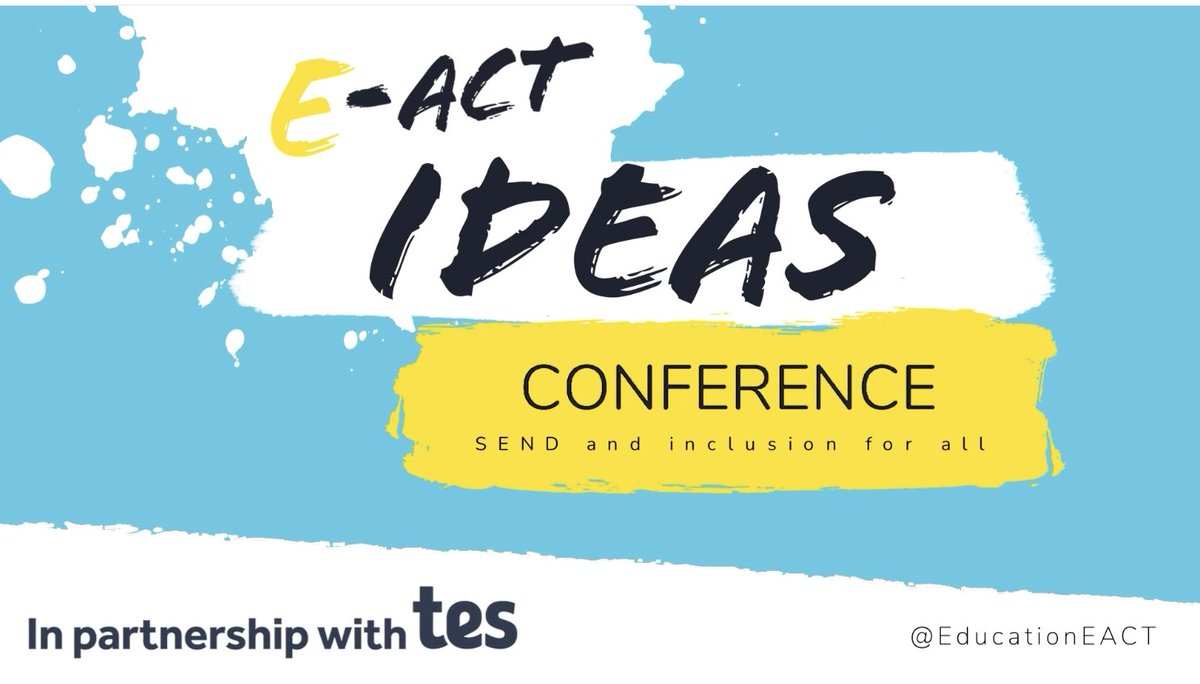 EducationEACT's tweet photo. We are incredibly excited to share our E-ACT Ideas Conference on SEND in partnership with @tes on demand! Watch our virtual conference sessions at a time that suits you here: https://t.co/pB0WJZPe9P… #EACTIdeas #SEND #EACTIdeasConference https://t.co/B0Ter05PQ4