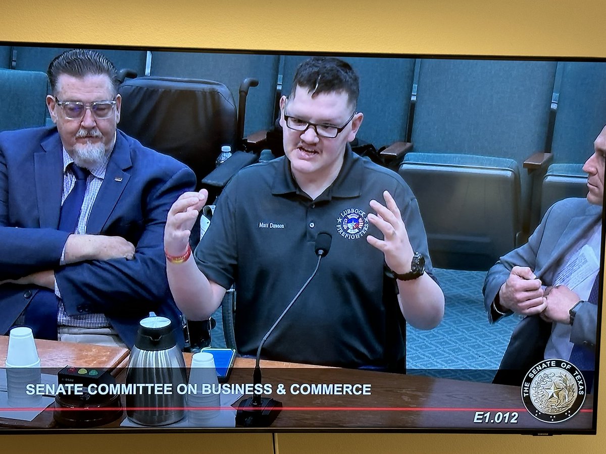 Proud to watch Matt Dawson testifying today about how his life has been forever changed and the need for a workers comp system that better cares for traumatically injured first responders.  HB2468. <a href="/electcharles/">Sen. Charles Perry</a>   #txlege.  #InternationalFirefightersDay <a href="/TSAFFNews/">TSAFF</a> @LubbockFire