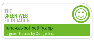 applemoyse's tweet photo. LUNA's site passed the green web test. Digital sustainability is not easy to achieve, but well worth it. Let's try to keep greening the web. PurrfectlySustainable. #LUNACatBot #GreenWeb https://t.co/tzP6ISTEeS