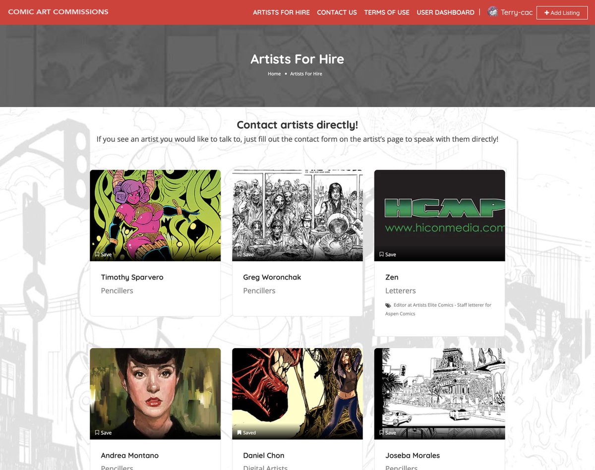 ComicArtTerry's tweet photo. Comic Art Commissions has been around over 20 years! The site has been updated and we're offering refunds on your first month's subscription!
It's an artist directory were Artists connect with Buyers. There is no middle man. 
https://t.co/u9NFkXgeWS
#comicart #comicartcommissions https://t.co/KjJD2WYSKn