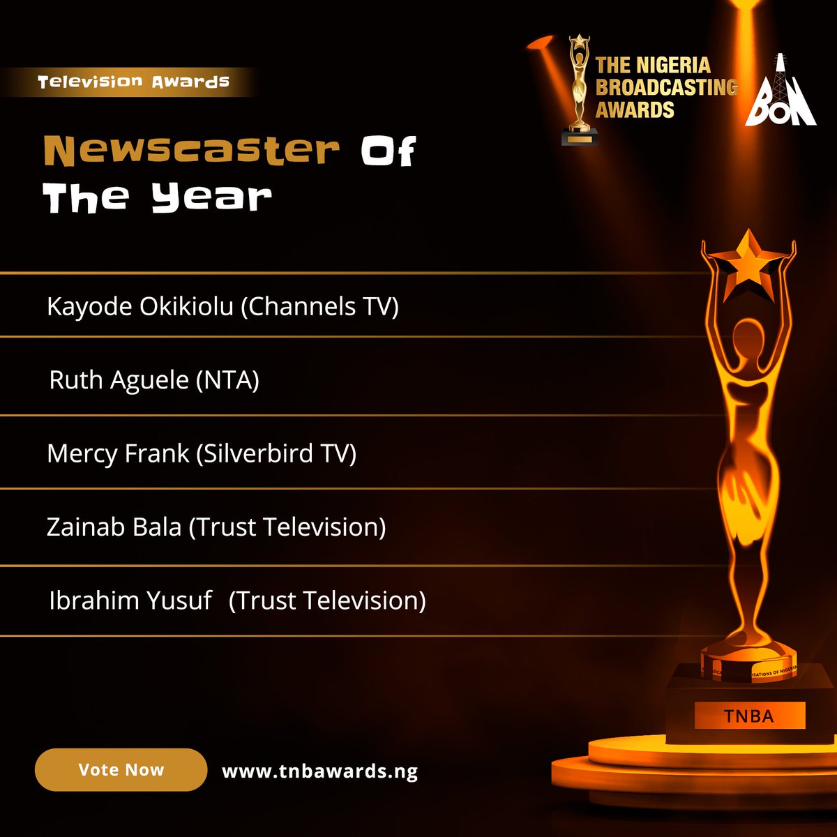 TNBAwards's tweet photo. Scan through the categories, pick your top faves and head on over to vote now!

#tnba #broadcast #nigerianbroadcasters
#media #mediahouse #broadcasters #broadcasting #television #tvbroadcast #ontv #Broadcasting https://t.co/ZaHUXNyHK8