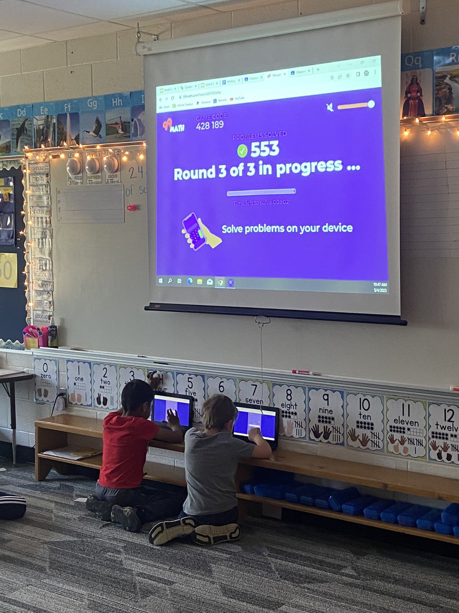 We answered 553 subtraction problems as a class in just 9 minutes! These Kindergarteners are rockstars 🦸‍♀️ 💥 #99math <a href="/WOPineCreek/">Pine Creek School</a>