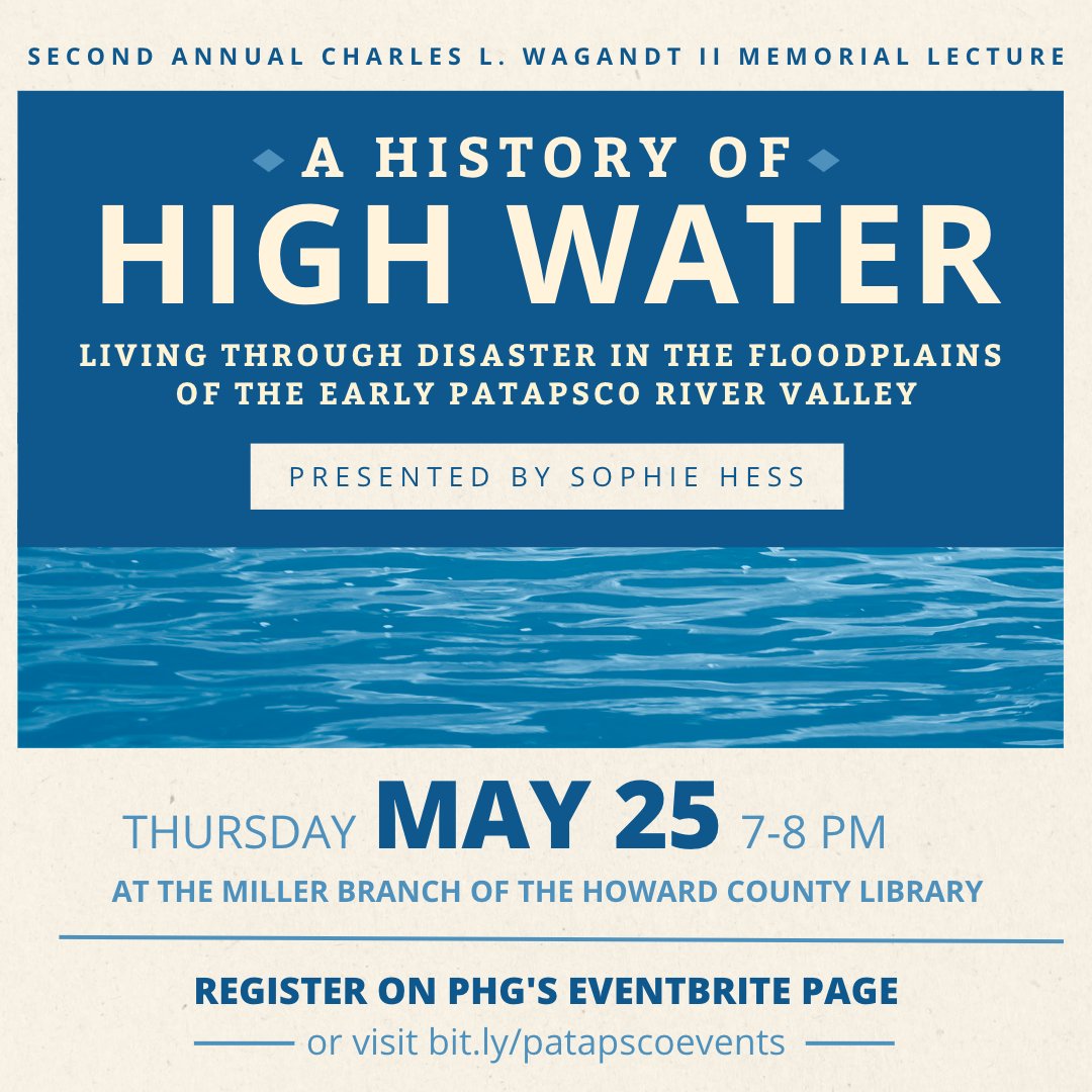 In this lecture, Sophie Hess will discuss the many storms and floods which occurred along the river during its early settlement as an industrial community and the uneven impacts these episodes had on people and the environment. 

Register here: ow.ly/WRlV50O9Qje

#patapsco