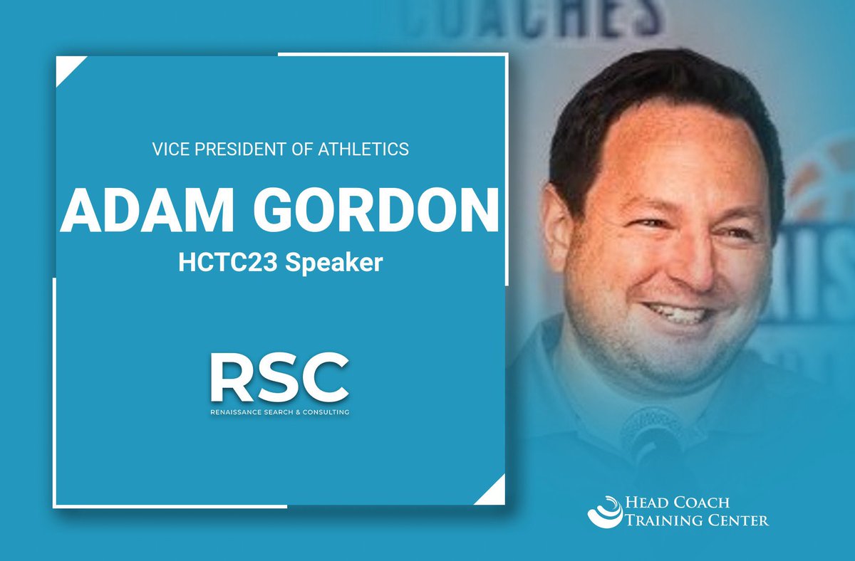 Excited to hear from @theRSCfirm Vice President of Athletics @CoachAdamGordon at #HCTC23!

🏀 #HCTC23 
📆 May 8-10, 2023
📍 Jimmy Buffett’s Margaritaville Resort Orlando🦜
🌐 bit.ly/31EhxXV